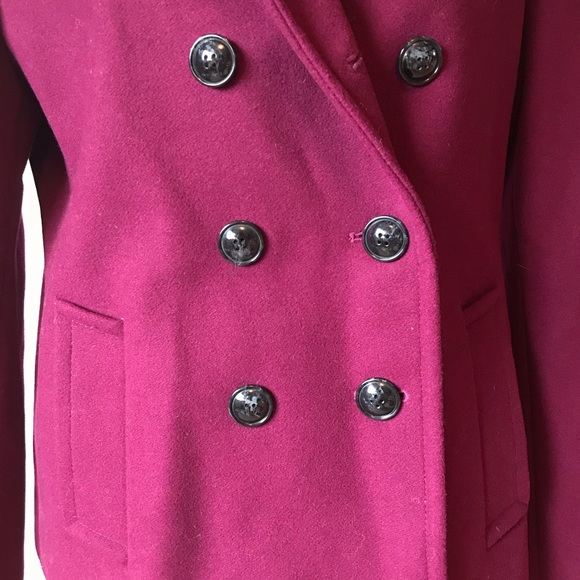 Double-breasted Wool Raspberry Jacket Lined in Leopard Print Like New Sz Med - Picture 11 of 16